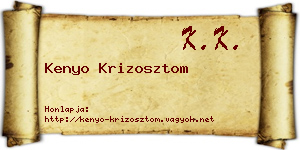 Kenyo Krizosztom névjegykártya